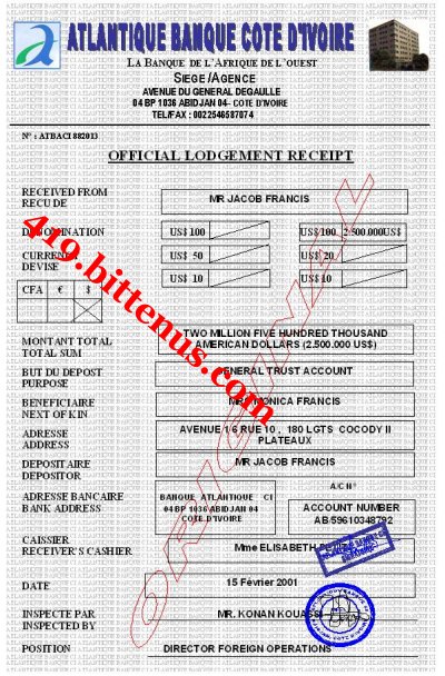 Mr francis certificate of deposit